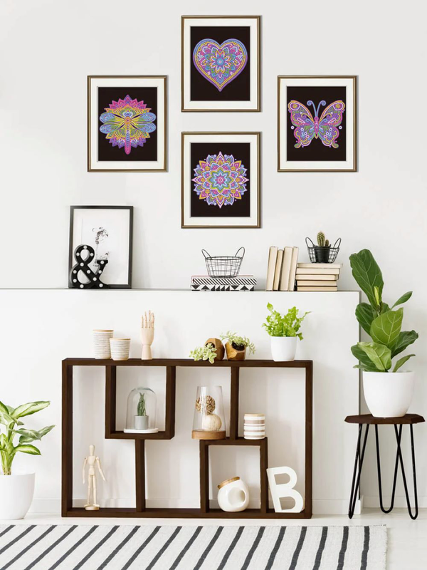 Diamond dotz neon flock mandalas diamond painting artwork kit, , medium image number null