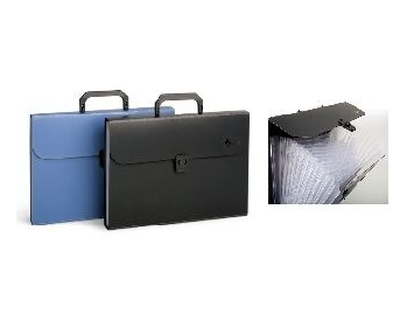 Expanding file case with handle, Black, medium