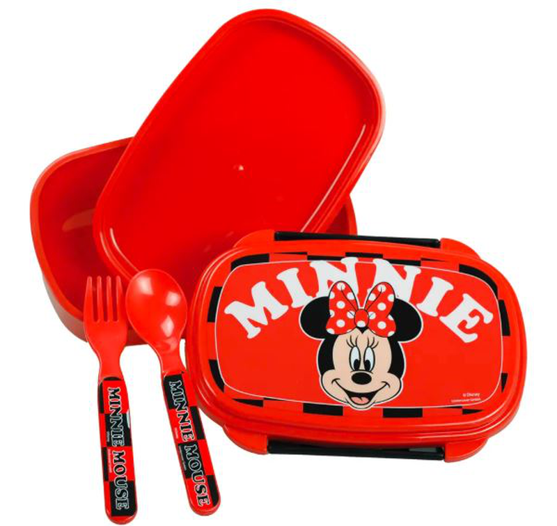 Gim lunchbox with cutlery 600ml minnie, , medium-null