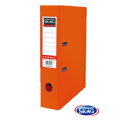 Skag premium box file f/sc pvc 8cm wide orange 8/34, , medium