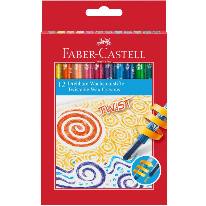 Faber castell wax crayons twistable 12pcs, , medium-null