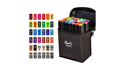 Touch alcohol markers set – 36 colors with dual tips, , medium