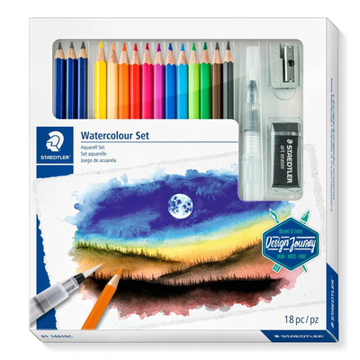Staedtler design journey watercolour set - mixed set for sketching beginners (pack of 18 pieces), , medium
