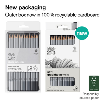 W&n graphite pencil soft x12 tin set