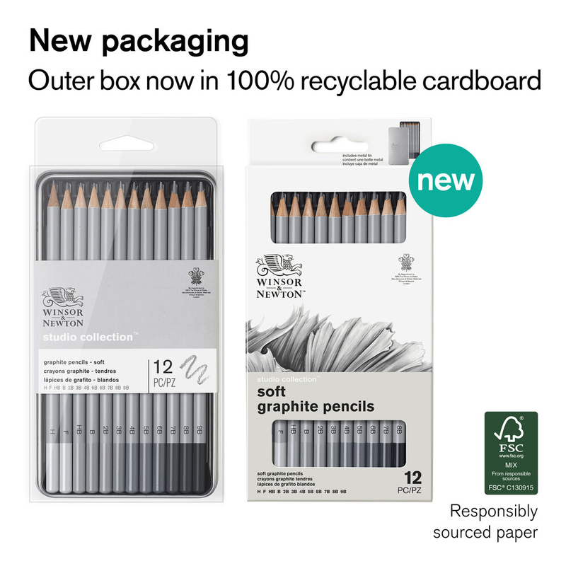 W&n graphite pencil soft x12 tin set, , medium image number null