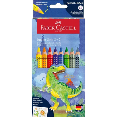 Faber castell jumbo grip colour pencil,dinosaur 8+2, , medium