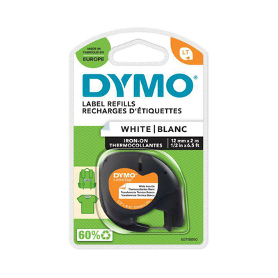 Dymo lt labelling tape tape colour: white font colour: black 12 mm 2 m quantity per pack: 1 pc(s), , medium