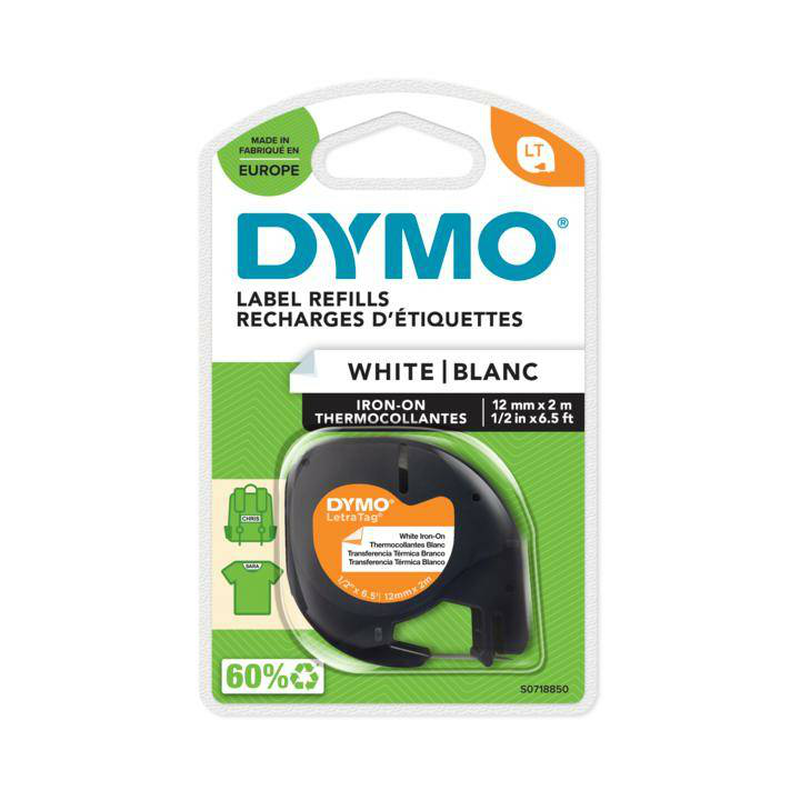 Dymo lt labelling tape tape colour: white font colour: black 12 mm 2 m quantity per pack: 1 pc(s), , medium-null