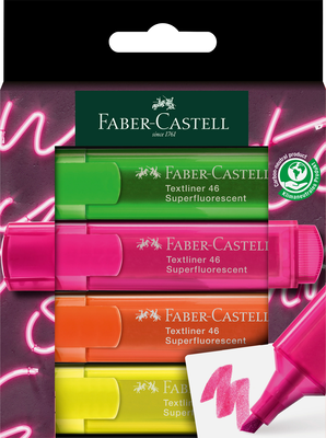 Faber castell textliner 46 neon wallet 4pcs