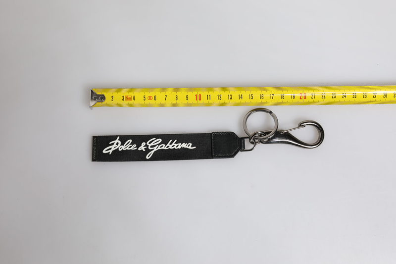 Black white dg logo silver men keychain polyester keyring-null