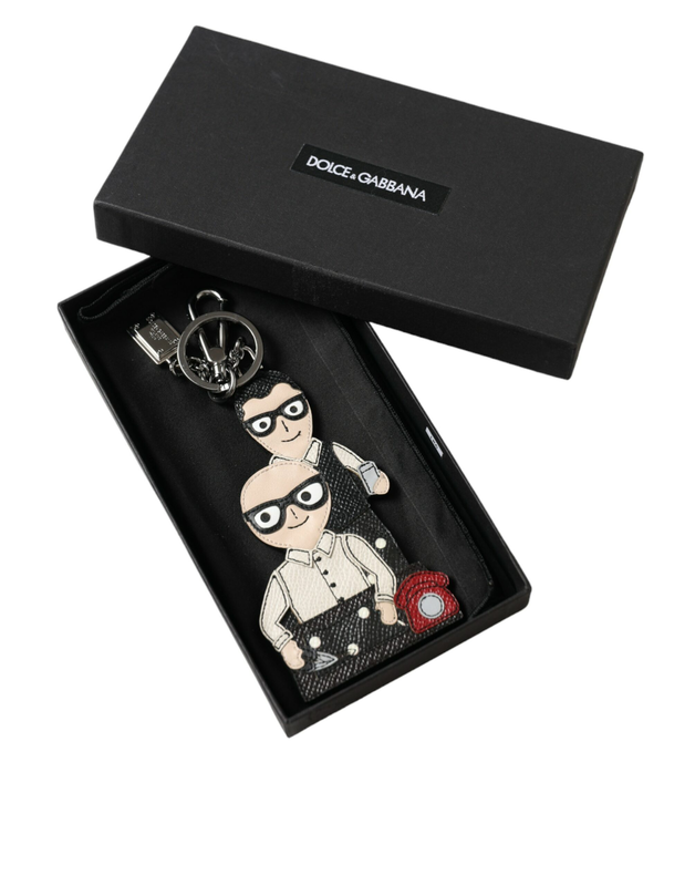 Leather dominico stefano #dgfamily logo badge keychain-null