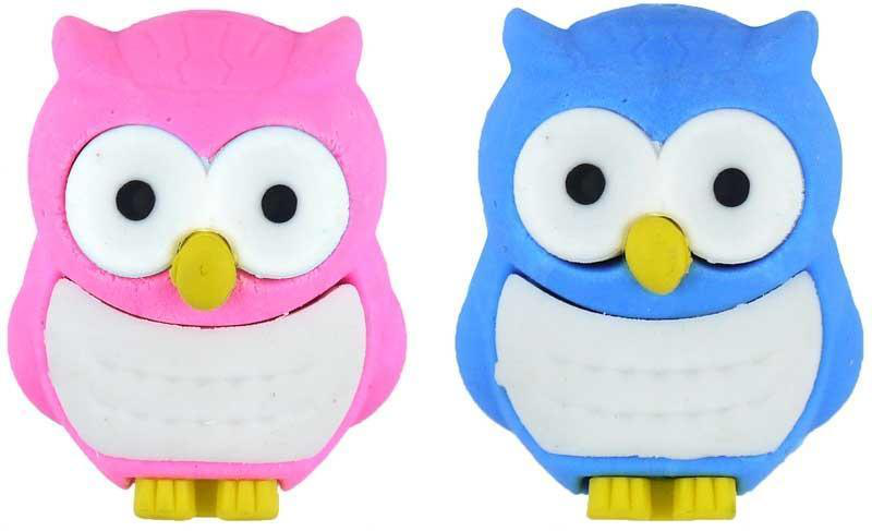 Product image: Fun stationery owl eraser - assorted colours, , medium-null