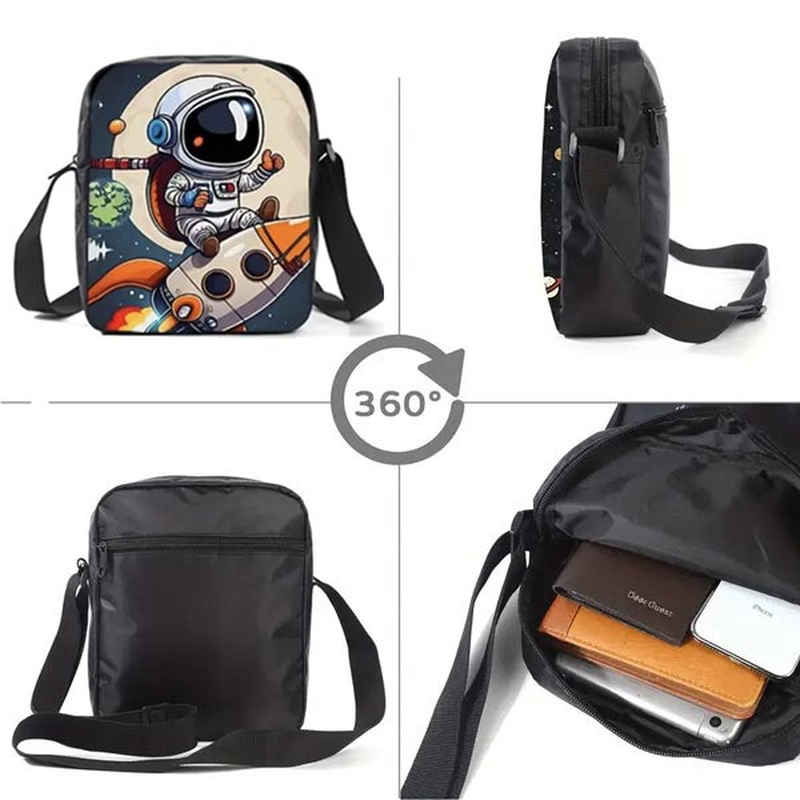 Product image: Τσάντα πλάτης διάστημα – σετ με τσάντα ώμου και κασετίνα, , medium-null