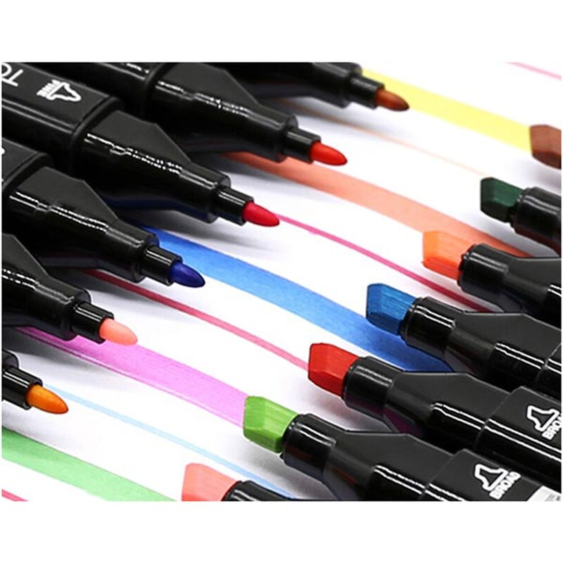 Product image: Μαρκαδόροι ζωγραφικής με διπλή μύτη και θήκη με φερμουάρ – 168 τεμάχια, , medium-null