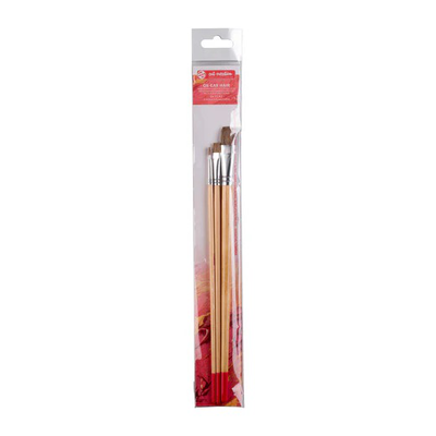 Art creation oil colour brushes set 3 x flat, , medium