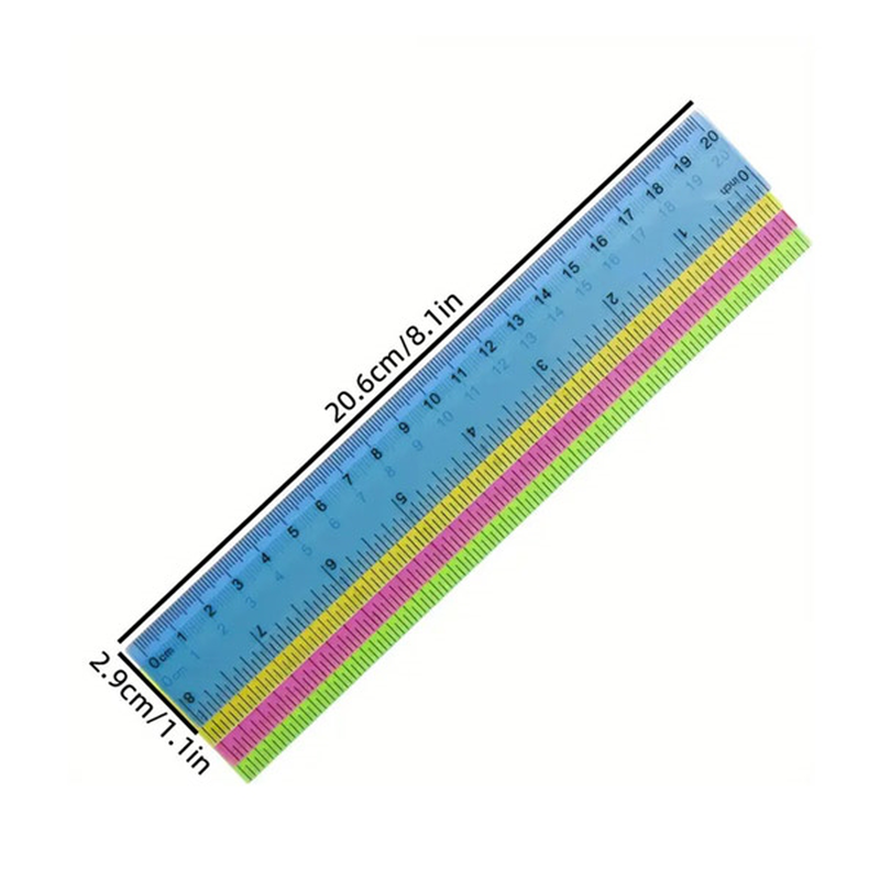 Διαφανής χάρακας 20cm – ευλύγιστος image number null