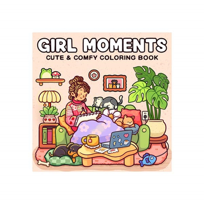 Cute and comfy coloring book - girl moments, , medium