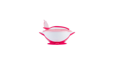 Suction bowl with spoon (pink), , medium