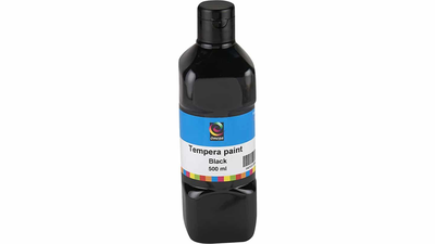 Omega tempera paint 500ml black tp-3, , medium