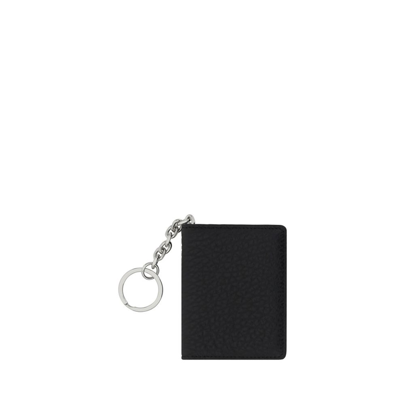 Black calf leather bos taurus keychain-null