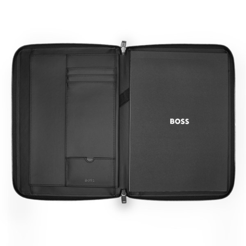 Boss conference folder zip a4 monogram zipped black, , medium image number null