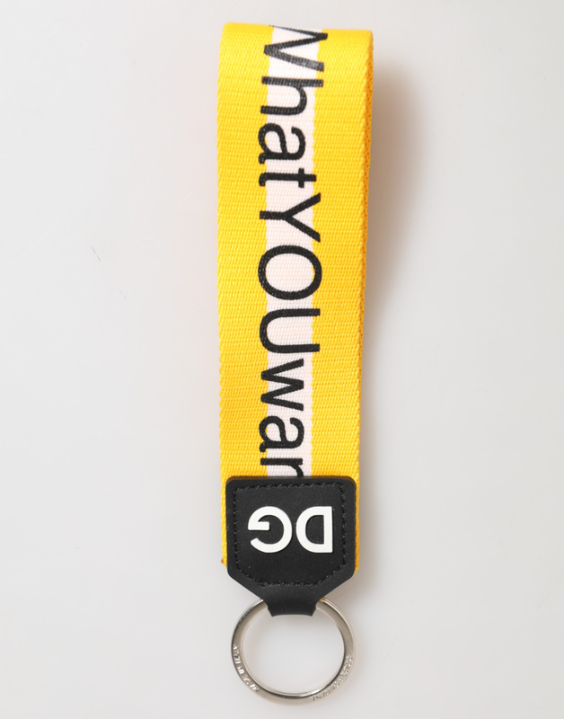 Yellow logo polyester silver brass holder keychain keyring-null