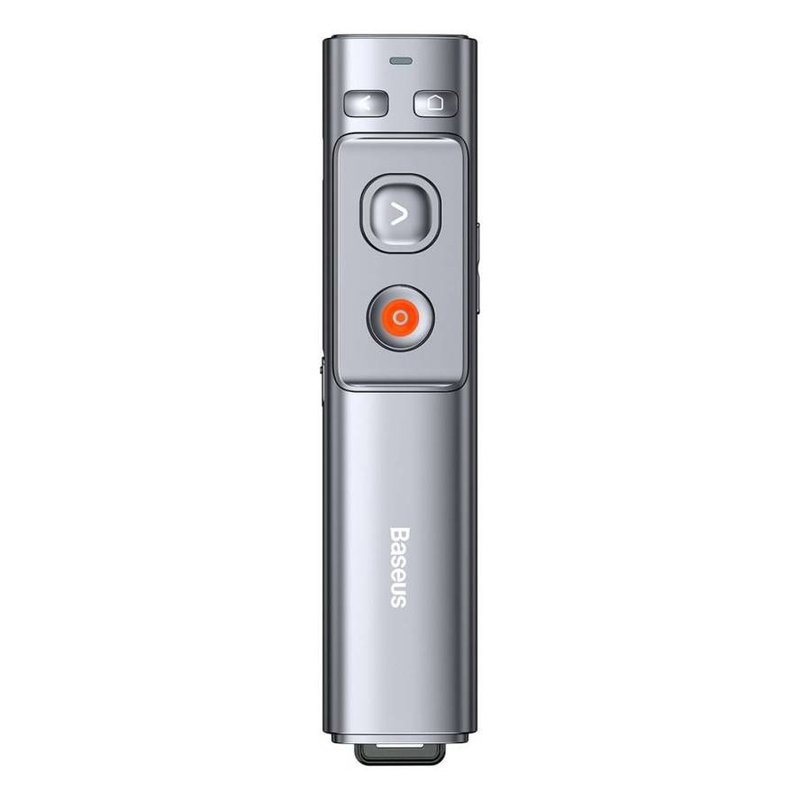 Baseus orangedot rechargeable wireless laser presenter grey with USB + Type-C receiver-null