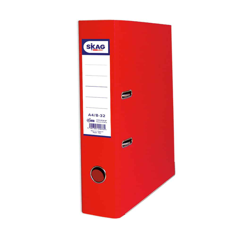 Skag premium box file a4 pvc 8cm red 8/32, , medium-null