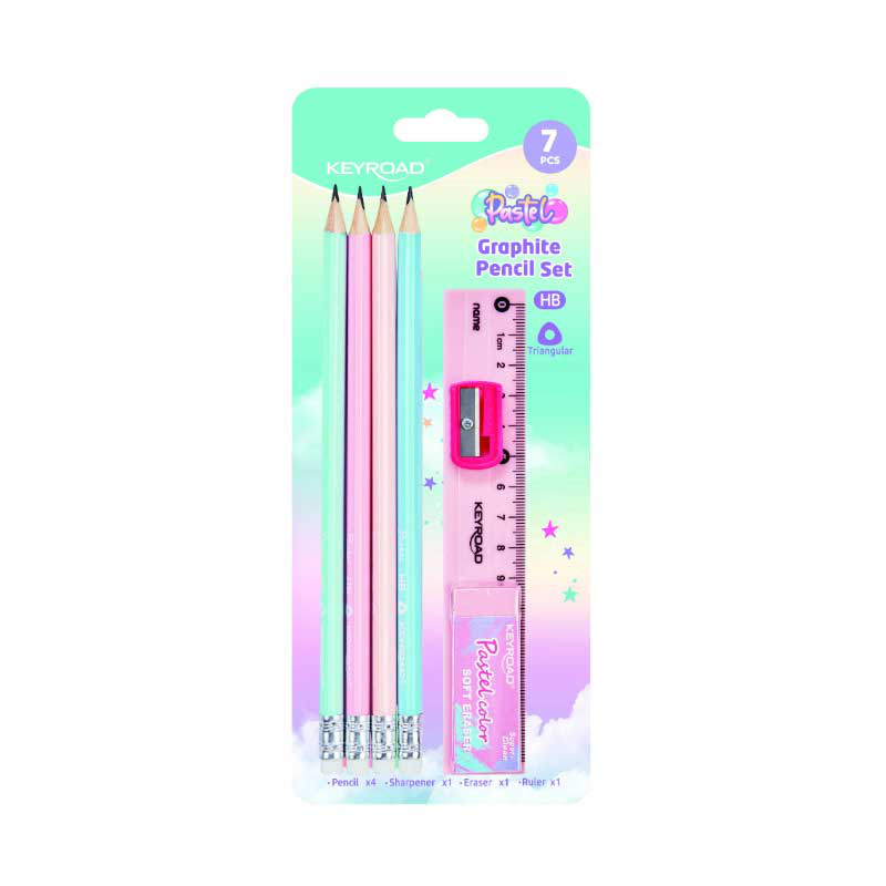 Pencil hb set pastel, , medium-null