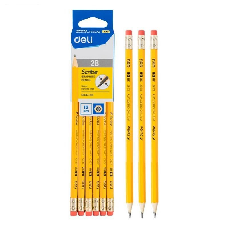 Deli graphite pencil 2b wieras 4pcs, , medium-null