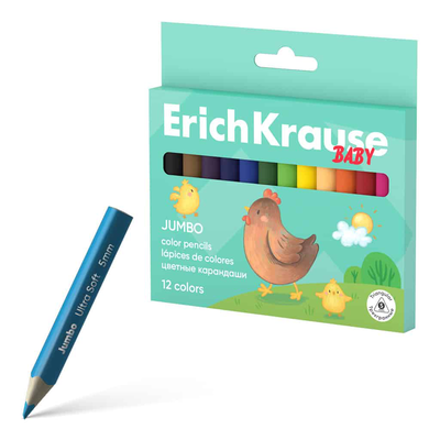 Erichkrause triangular baby jumbo 12 color pencils 61779, , medium