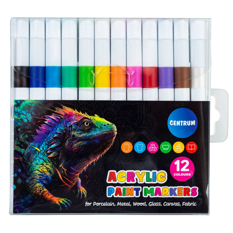 Product image: Centrum Acrylic paint markers set 12col. 2-4mm, , medium-null