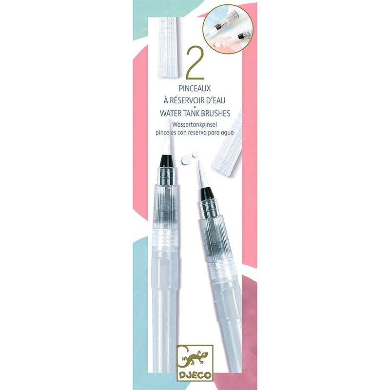 Djeco 2 brushes with water tanks, , medium-null
