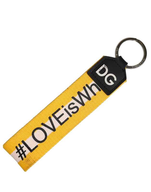 Multicolor logo polyester brass holder keychain keyring-null