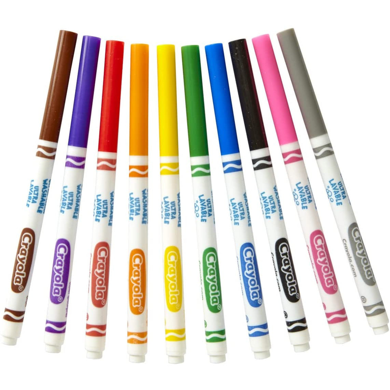Crayola washable fine line markers, pack of 10, , medium-null