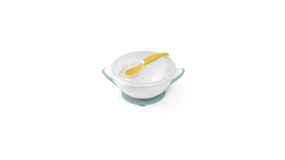 Suction bowl with spoon (green), , medium