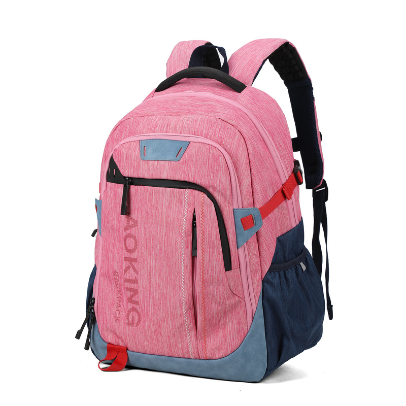 Backpack school bag lightweight ergonomic pink aoking, , medium-null