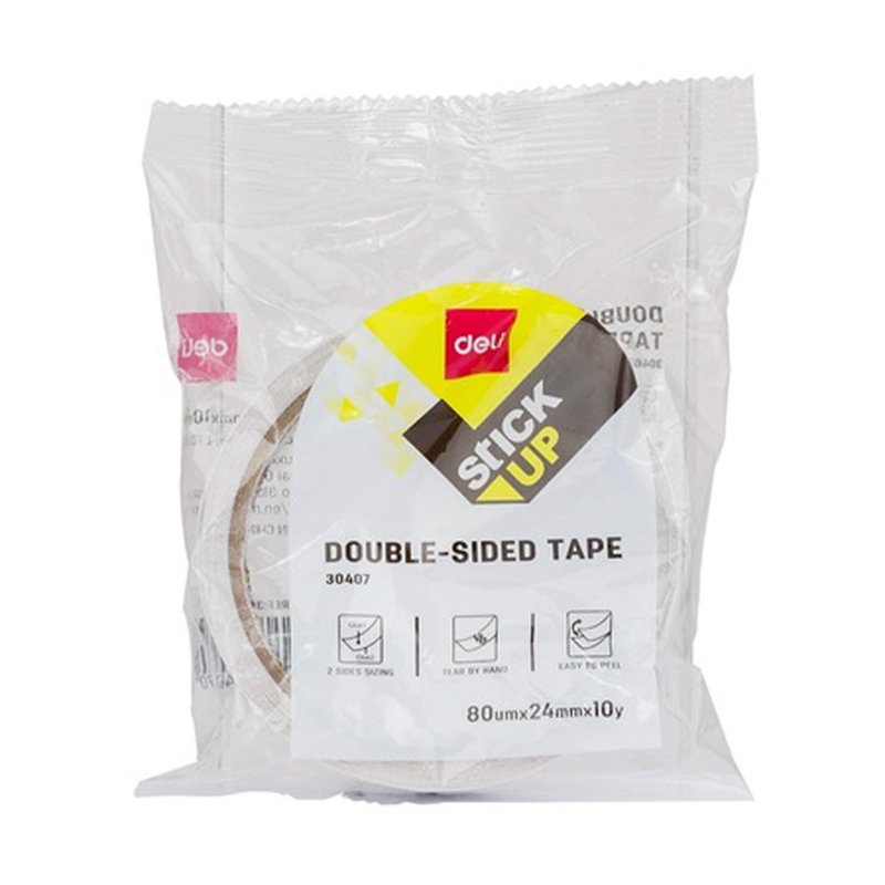 Deli stick up double sided tape 80umx24mmx10y 30407, , medium-null