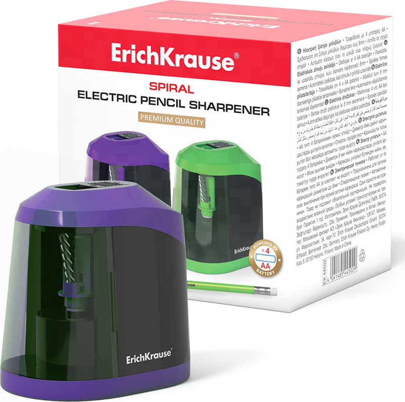 Erichkrause electric sharpener spiral with container 44502, , medium-null
