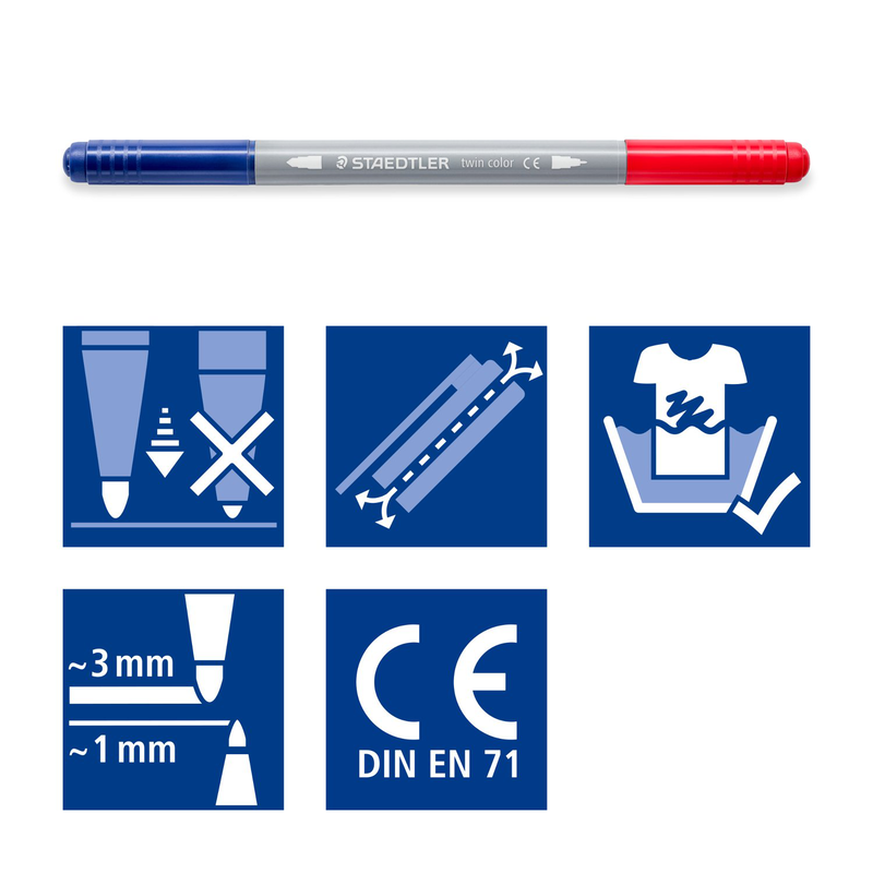 Product image: Staedtler double ended twin colour pens set 10 pieces 3280 c10, , medium-null