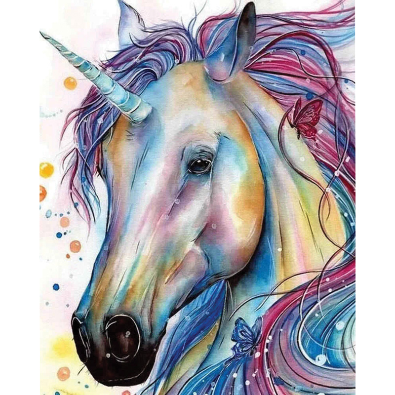 Acrylic paints & canvas pictures painting by number "unicorn" 40x50cm, , medium-null