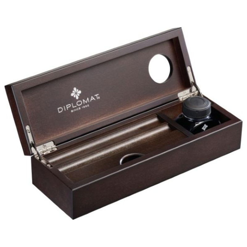 Product image: Diplomat wooden desk equipment wenge with ink pot, , medium-null