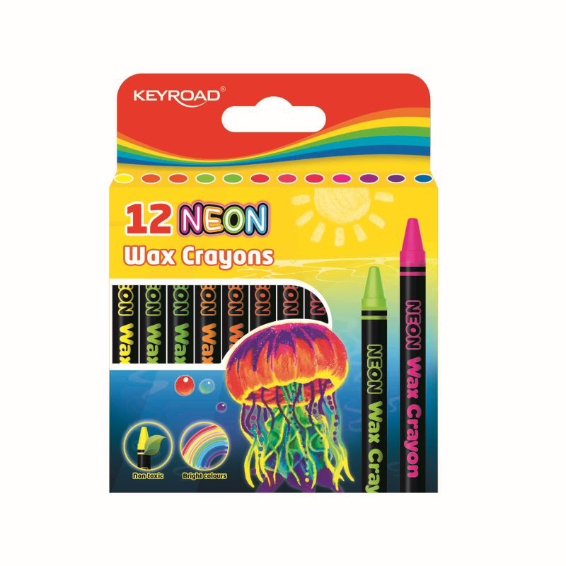Wax crayon neon 12pcs, , medium-null