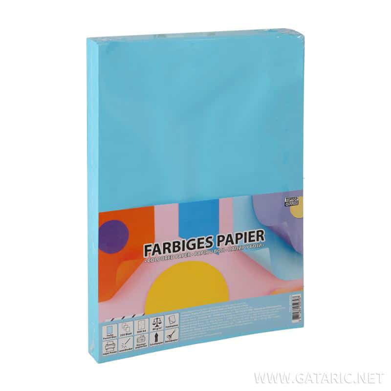 Tto color paper a4 80gr 250sh. 405979  pastel blue, , medium-null