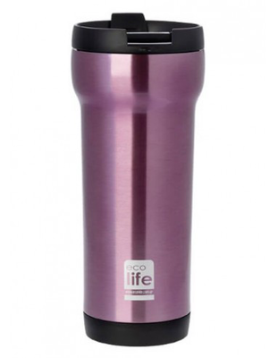 Ecolife coffee thermos stainless steel pink 420ml, , medium
