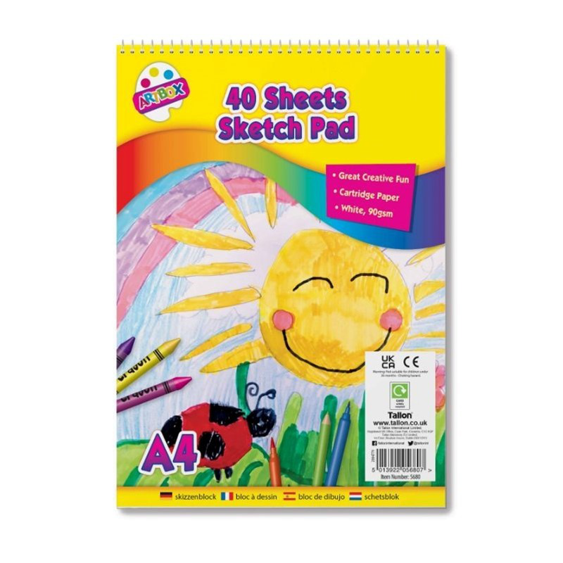 Spiral sketch pad 90gr a4 40sheets, , medium-null