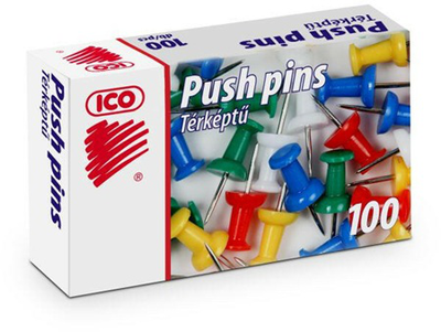 Ico push pins 100pcs, , medium