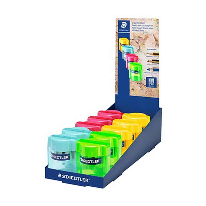 Staedteler pencil sharpener double hole 513001 (1pc random selection of colour), , medium-null