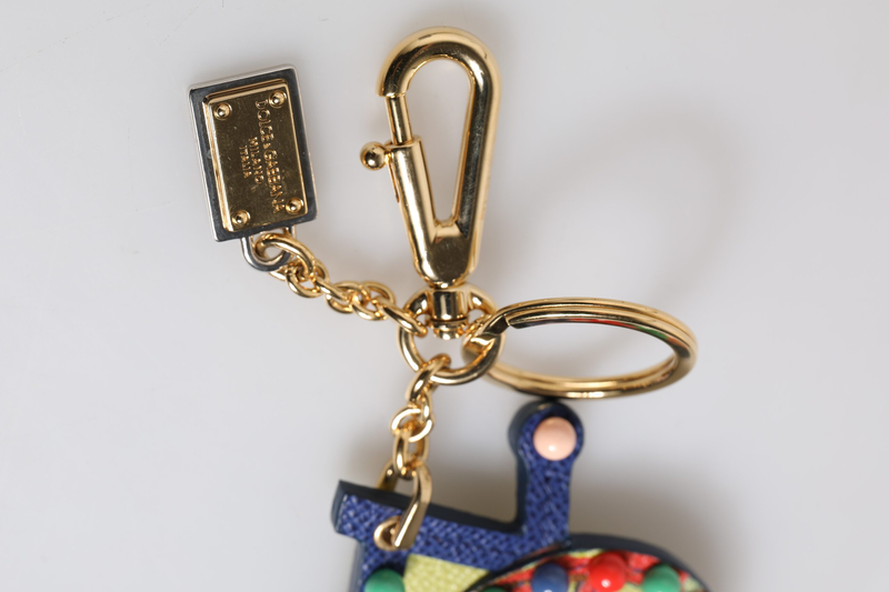 Multicolor gold tone carretto keychain keyring-null