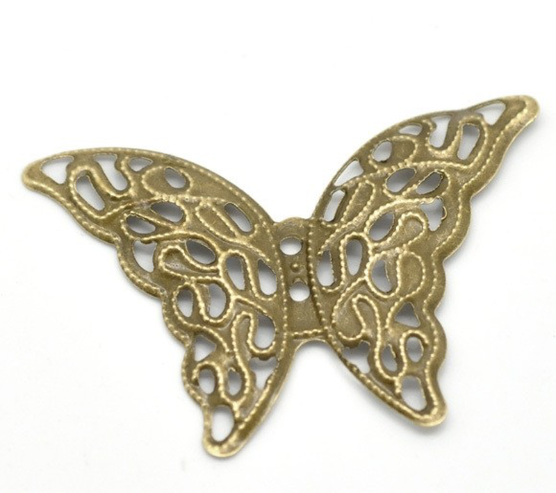 Metallic butterfly 41x29x1.3mm  1piece, , medium-null